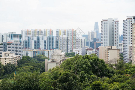 住房新加坡城市大楼建筑在公园的云丛中天空清晴结构体除图片
