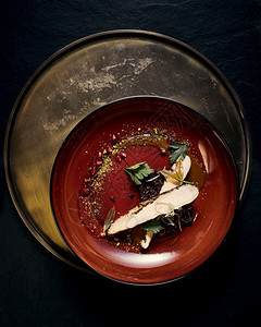 行政人员健康蔬菜餐盘上美味的食物精餐盘子有创意的餐厅大概念图片