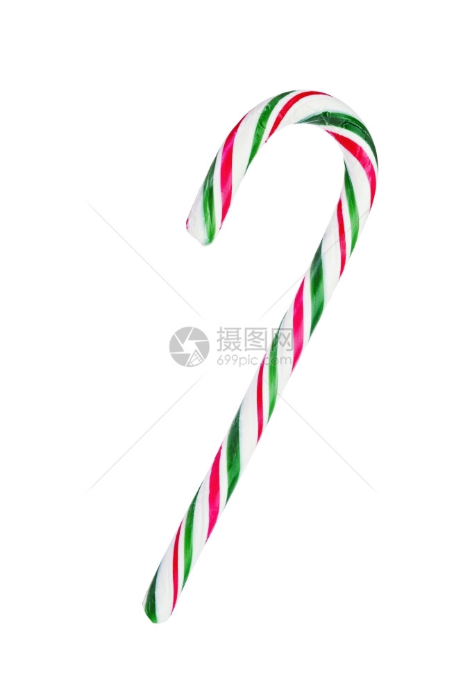 糖果手杖扭曲的传统以白色背景隔离的圣诞糖果甘蔗图片