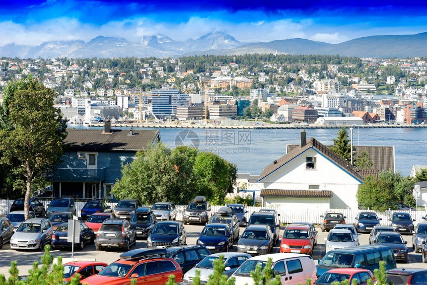 挪威城市车辆泊背景挪威城市汽车泊背景hd建筑物街道明亮的图片