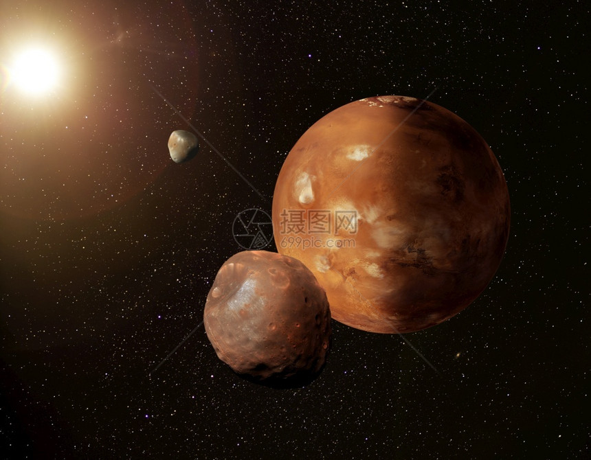 发现太阳的纳萨提供一些元素卫星和Deimos号卫星在恒空间的行火及其卫Phobos和Deimos领域图片