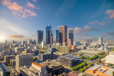 办公室美国洛杉矶市下城中心天际洛杉矶市风景现代的街道图片