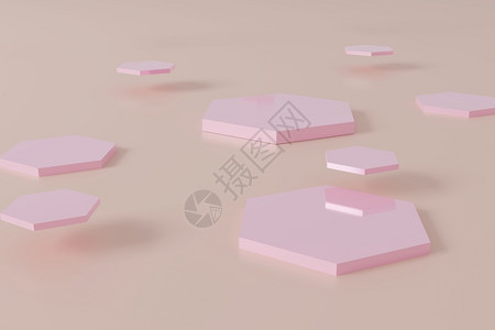 水平的联系摘要粉色六角蜂蜜架背景3d摘要粉色六角蜂蜜架背景3d数字的图片