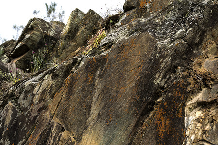 历史的版画科阿谷史前岩石艺术遗址是葡萄牙东北部的一个露天古石化考遗址位于上层佩纳斯科萨背景