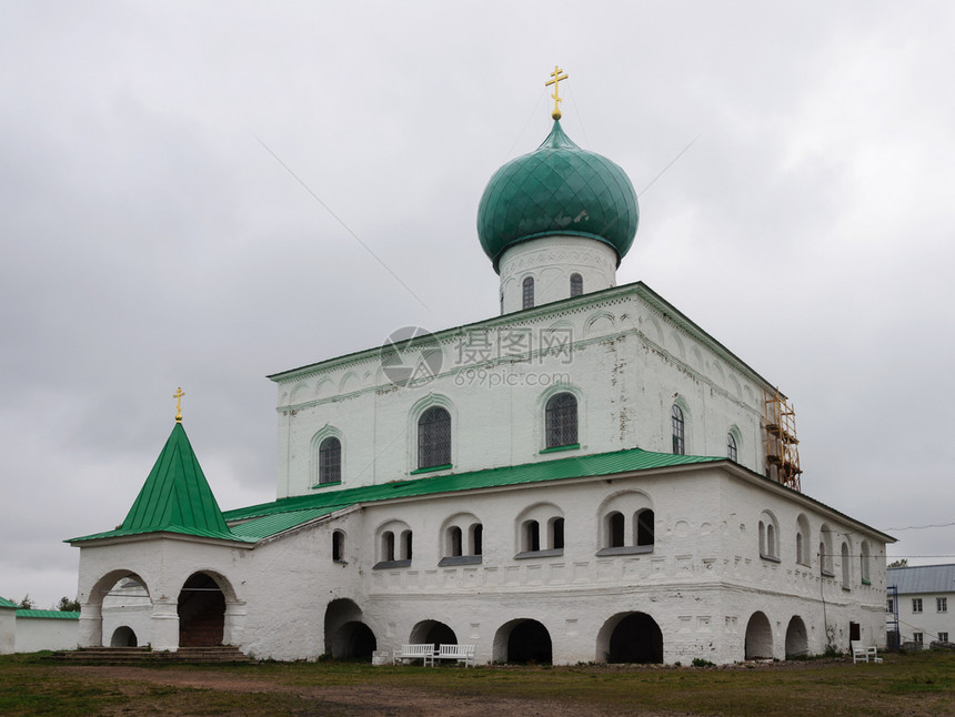 俄罗斯列宁格勒地区AlexanderSvirsky修道院老斯洛博达村生命活三一教堂旅行游地标图片