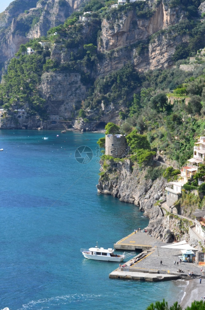 海景摄影意大利阿马尔菲海岸一带高塔悬崖沿海意大利图片