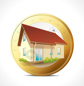 闪亮的真实硬币金钱概念自己的房子图片