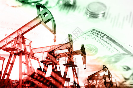 石油美元石油和天然气行业商和金融背景采矿炼油行业和股票市场概念双重曝光石油和天然气行业炼油和股票市场概念卖巴斯塔大学设计图片