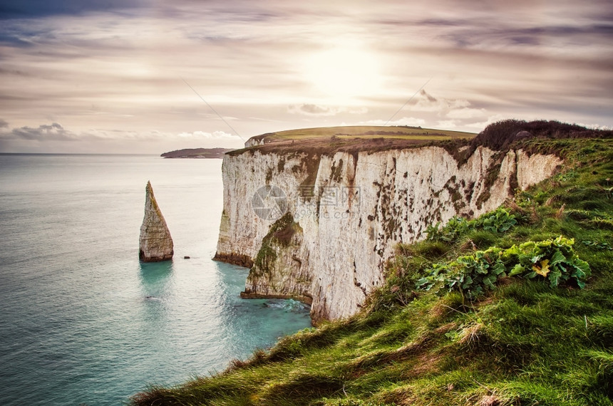 景观侏罗纪联合王国Dorset的老哈里摇滚出去图片