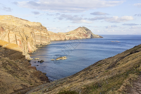 骚劳伦斯大西洋位于葡萄牙马德拉岛最东端的圣洛伦科角庞塔火山风貌背景图片