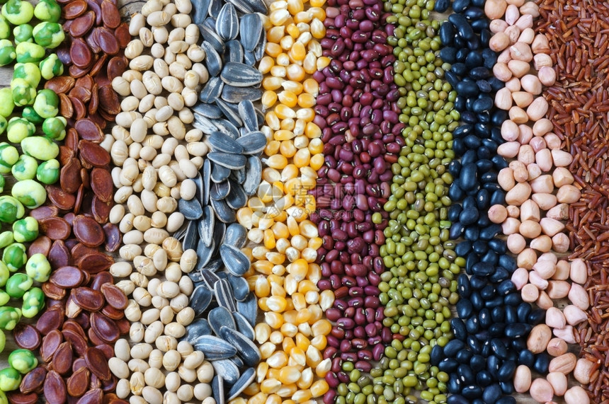 收集亚洲的谷物种子豆类和农产品是健康食营养饮和纤维品越南市场的图片