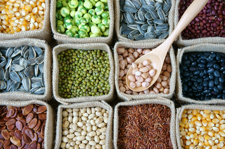 集食行乐团体收藏集亚洲的谷物种子豆类和农产品是健康食营养饮和纤维品丰富多彩的背景