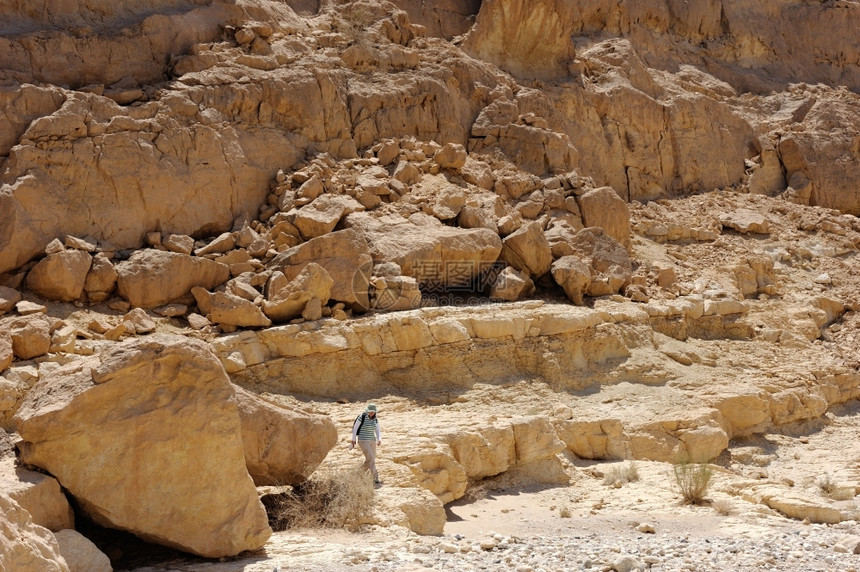 内盖夫黄色的以列独特弹坑MakhteshRamon的石块山图片