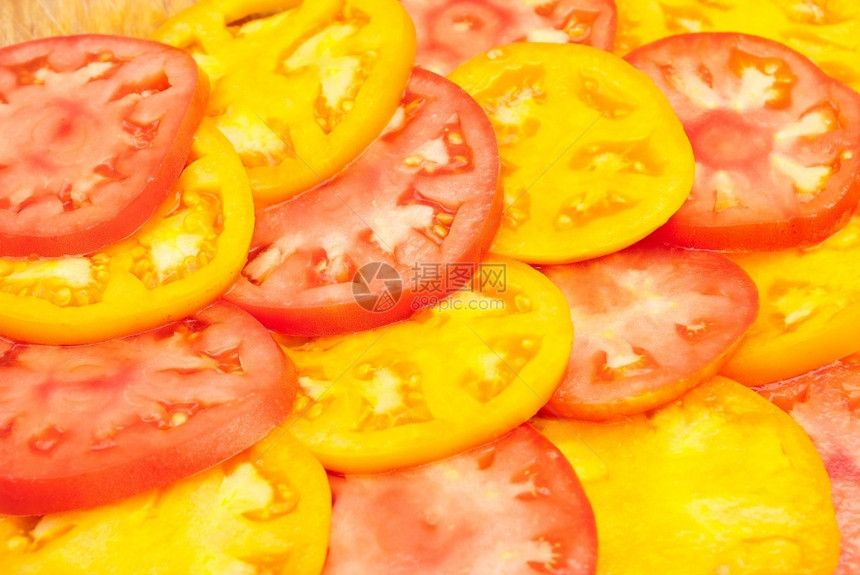 农业红色和黄切片西红番茄模式烹饪团体图片