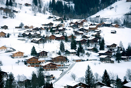 冬季雪景村庄图片
