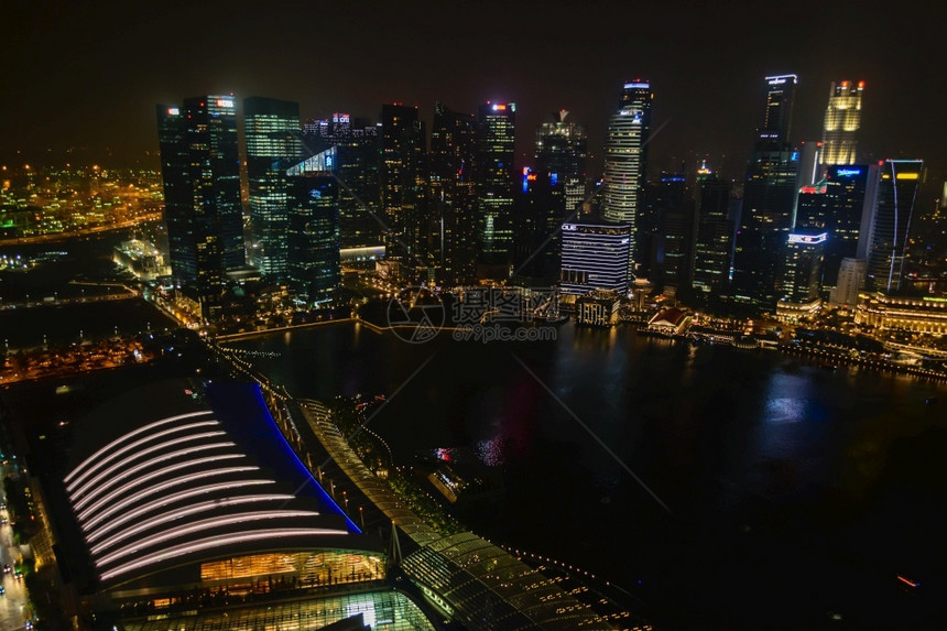 新加坡中央商业大楼和新加坡的地标2014年月8日办公室海滨颜色图片