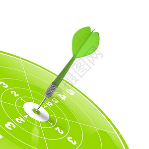 专业的有效飞镖击中绿色目标的点飞镖达到斜角挑战图片