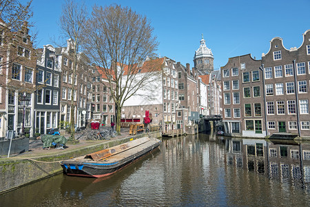 与荷兰一起从阿姆斯特丹到荷兰的城市风景欧洲运河文化图片