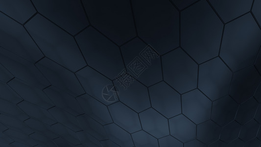 黑色蜂窝三维背景3d插图质地六边形皮肤图片