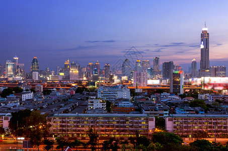 曼谷商业区现代建筑城市景色建筑都会的结构体图片