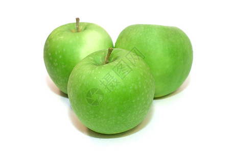 成熟孤立在白色背景上的多汁青苹果孤立在白色背景上的多汁青苹果新鲜烹饪图片