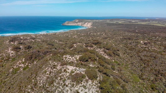 门户14绿色无人机Kangaroo岛美丽运动的空中景象前山丘地区图片