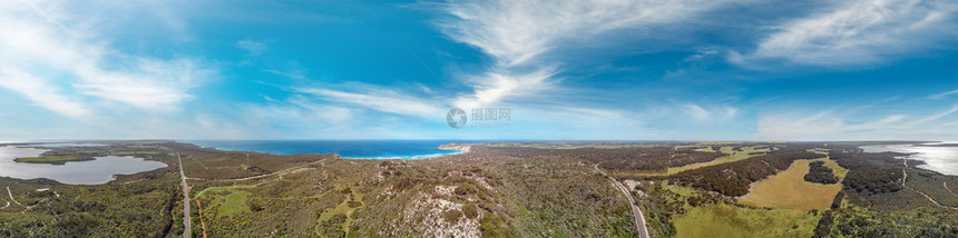 爬坡道风景优美绿色Kangaroo岛美丽运动的空中景象前山丘地区图片