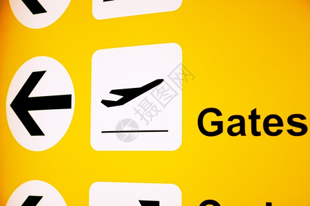 颜色机场标志指向盖茨地区反恐边界图片