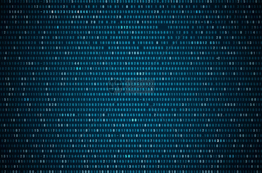 圆圈抽象蓝色技术背景二进制计算机代码编程黑客概念背景插图抽象蓝色技术背景现代的虚拟图片