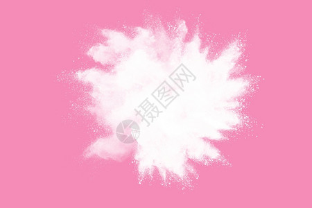 粉红背景涂料Holi的白粉末爆炸墙纸充满活力宇宙的设计图片