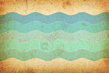 海形象的老具有波浪模式背景的旧纸张纹理图片