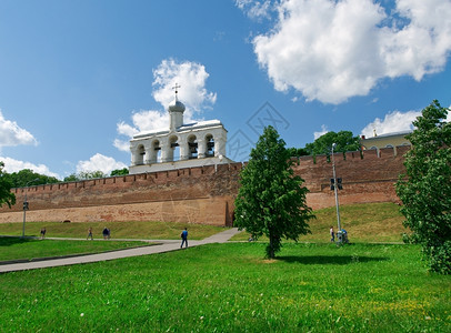 金子文化俄罗斯圣索菲亚大教堂VelikyNovgorod的钟楼图片