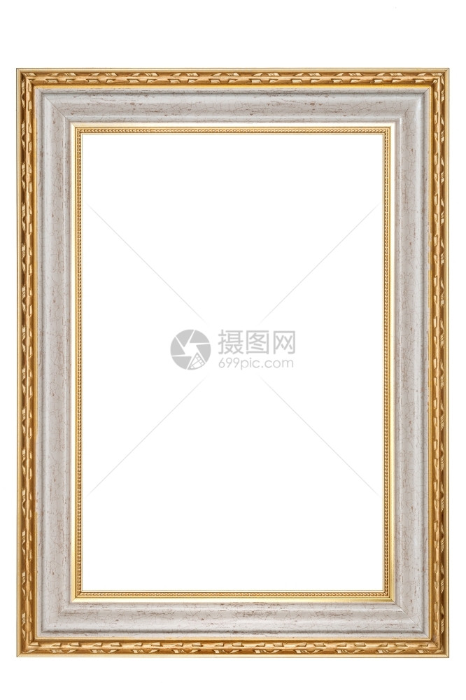 金色框架白色背景的画框图片
