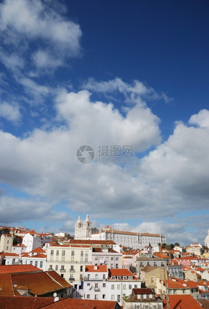 葡萄牙里斯本SaoVicentedeFora教堂美丽的城市景色观地标图片