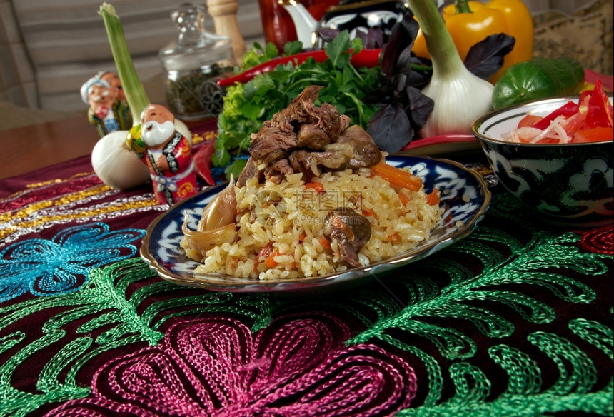 印度人皮劳东方乌兹别克比拉夫中亚美食普洛图片