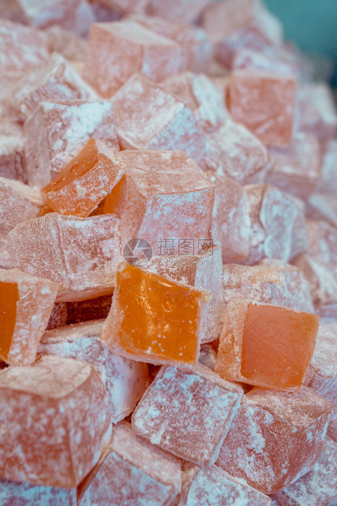 立方体阿拉伯传统土库什美味的软糖土耳其图片