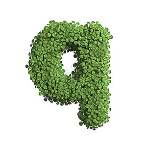 美国青豌豆有关的问创造力Q白色背景上隔离的小型三维字体此母表对与自然生态环境相关但不仅限于自然环境等具有创意的插图来说是完美的设计图片
