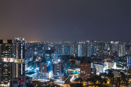 办公室东南城市的新加坡夜间高楼商业区和新加坡高层建筑图片