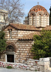 寺庙雅典Kerameikos区拜占庭东正教堂克拉米科斯传统的图片