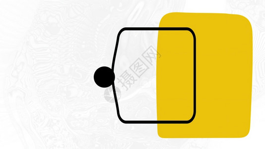 平坦的未来派干净3d插图最小艺术风格中的黄色和黑矩形图片