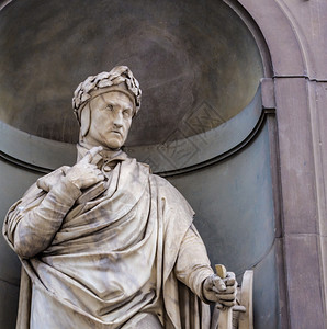 佛罗伦萨的但丁阿利盖里雕像细节意大利天堂吸引人的图片