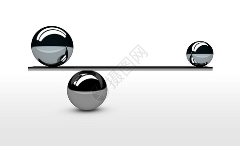 农间生活职业领域健康找出并实现完美平衡概念3d插图在两个不同大小的金属球间取得平衡三设计图片