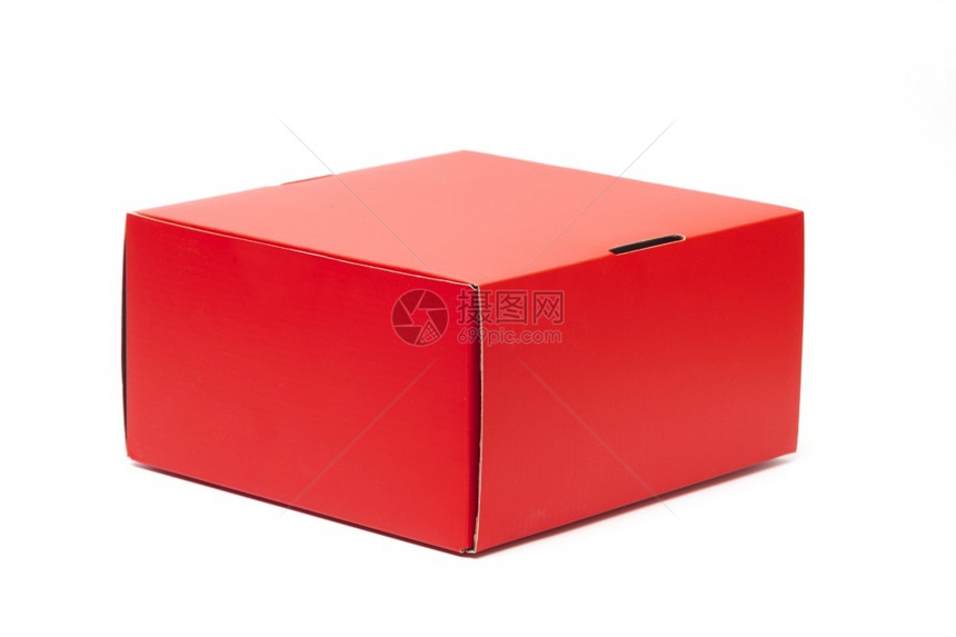 情人节圣诞颜色以白背景隔离的购物和礼品封闭式红纸板礼品盒包装用于购买和礼品图片
