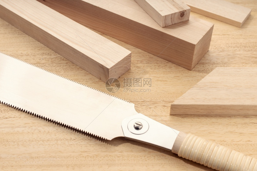 各类木材料组和日本手锯木工材料切割或制工程概念的近似型样专业工作团体图片