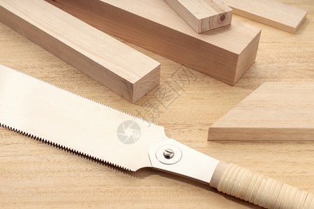 各类木材料组和日本手锯木工材料切割或制工程概念的近似型样专业工作团体图片