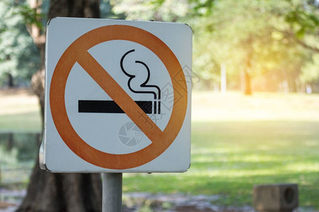 健康上市公园里没有吸烟的金属标志安全图片