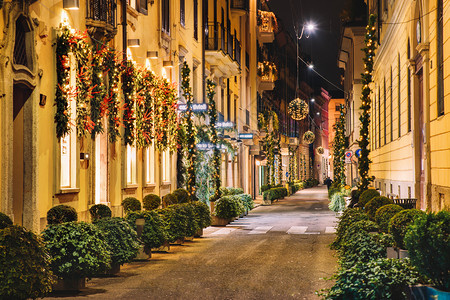 圣诞夜美丽的街头图片