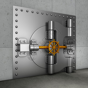 U型锁金的贸易锁银行库3D型的庞大装甲门设计图片