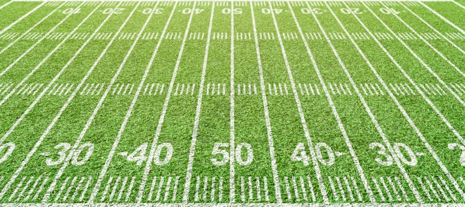 足球场草皮有条纹的草地美国足球场的院子线从边看地面设计图片