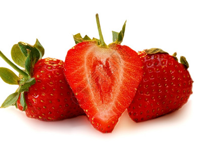 饮食草莓类水果组以白色背景隔离食物果味图片